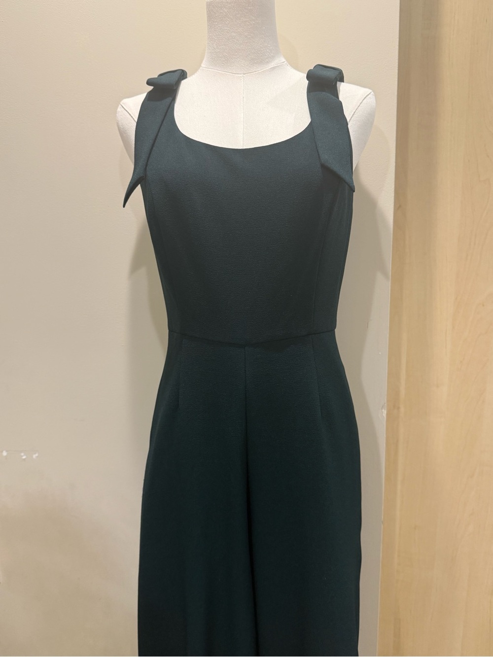 julia jordan Dark Green Sleeveless Bow Strap Jumpsuit
